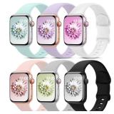 6 Pack Sport Bands Compatible with Apple Watch Band 38mm 40mm 41mm 42mm 44mm 45mm 49mm 46mm,Silicone Waterproof Strap for iWatch Apple Watch Series 11 10 9 Ultra 8 7 6 5 4 3 2 1 SE Women Men - Retail: