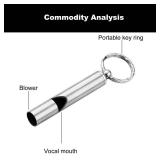 2PCS Mini Stainless Steel Survival Whistle Perfect for Camping, Hiking and Boating Loud Emergency Whistle with Far Distance Rang for Sporting Events and Call Your Dog Keychain Included