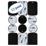 Universal Metal Plates with 3M Adhesive for All Magnetic Car Mounts, Cell Phone, Tablet Holder, Cradle-Less, Air Vent Mount, 6 Rectangular, 6 Round, Black (Not a Magnet) - Retail: $7