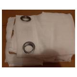 Natural Linen Sheer Window Curtains - Elegant Solid White Drapes Grommet Top Voile Panels for Bedroom Living Room (52X90 Inch) - Retail: $22