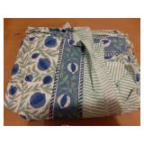 Queen Blue Hand Block Print Cotton Rectangle Tablecloth 108 x 70 inches Reusable Table Cover Decorative Everyday Use for Dining Room, Farmhouse, Home, Party, Festive & Wedding, Fall - Retail: $66