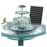 A6.5W Solar Bird Bath Fountain with 3 Tiered Bird Bath, DIY Detachable Solar Water Fountain Pump with Fixed Equipment for Garden Decoration, Outdoor Bird Feeder and Waterfall