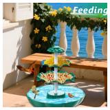 A6.5W Solar Bird Bath Fountain with 3 Tiered Bird Bath, DIY Detachable Solar Water Fountain Pump with Fixed Equipment for Garden Decoration, Outdoor Bird Feeder and Waterfall