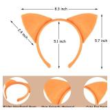 4 PCS Cat Costume Accessory Set-Orange Cat Ears Headband, Nose, Bowtie and Striped Tail for Halloween Christmas Festival Theme Party Cosplay - Retail: $14