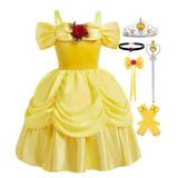 Belle Costume for Girls Belle Dress Birthday Party Halloween Costume Cosplay Dress up for 3 Years - Retail: $27