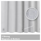 Barossa Design 54W x 78H Stall Shower Curtain Liner Silver Gray - Waterproof Lightweight PEVA Plastic Shower Liner with 3 Magnets & Metal Grommets - Gray Silver - Retail: $10