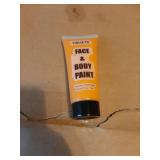Orange Water Based Face Body Paint, 2.37 OZ Large Tube Full Coverage Face Paint for Tiger Pumpkin Cosplay, Washable Orange Body Painting Cream for Adult Carnival Halloween SFX Makeup - Retail: $9