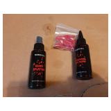 Halloween Fake Blood Kit, 1.76oz Blood Spray + 1.76oz Dripping Blood + 10 Fillable Empty Capsules, Realistic Washable Fake Blood Makeup for Mouth Clothes Zombie Vampire Monster SFX Cosplay - Retail: $