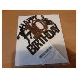 American Football Happy 10th Birthday Cake Topper, Glitter Touchdown Football Sports Theme 10 Years Old Birthday Party Decorations Supplies for Boy - Retail: $8