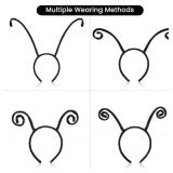 Butterfly Antenna Headband for Women, Black Ladybug Ears Headband Butterfly Wings Costume for Halloween Costume Accessories Party Supplies - Retail: $13