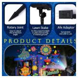 Happy Diwali Projector Lights Outdoor Festival LED Projector Decorations Elephant Sun on Dynamic Waterproof Outdoor Indoor Diwali Festival Projection for Landscape Garden Yard Patio Party - Retail: $2