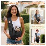 Small Dog Sling Carrier - Classic Pocket & Classic Strap - Wrap Carrier - for 3-10 lbs Pets(Black) - Retail: $14