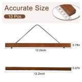 10 Pack Magnet Poster Hanger Frame 12x16 12x18 12x24 Light Pine Wood Magnetic Rails Hanging Frame with Rope Magnet Poster Hanger for Photo Picture Print Map (Brown,12 Inch) - Retail: $38