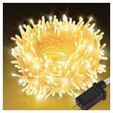 100 LED String Lights 33ft Warm White, Plug in Fairy Lights with 8 Lighting Modes, Indoor Outdoor Christmas Lights for Bedroom Tree Yard Patio Wedding Holiday Decor (Warm White, 100 LED 33ft) - Retail