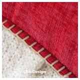 MIULEE Pack of 2 Christmas Pillow Covers 12x20 Inch Red Farmhouse Decorative Throw Pillow Covers with Stitched Edge Soft Chenille Solid Dyed Couch Pillow Covers for Sofa Bed Living Room - Retail: $25