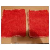 MIULEE Pack of 2 Christmas Pillow Covers 12x20 Inch Red Farmhouse Decorative Throw Pillow Covers with Stitched Edge Soft Chenille Solid Dyed Couch Pillow Covers for Sofa Bed Living Room - Retail: $25