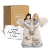 Pavilion Elements Angels Figurine - Double Angel Figure Display - Truly Blessed to Have A Wonderful Friend Like You" Printed Text, Angel Collectibles, Sister Angel Figurines, Friend Theme, 5" - Retail