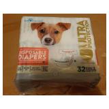 Paw Inspired 32ct Disposable Dog Diapers | Female Dog Diapers Ultra Protection | Diapers for Dogs in Heat, Excitable Urination, or Incontinence (Small) - Retail: $18