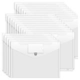 Binder Pocket, 24 Pack Super Heavyweight Poly Binder Pocket with Tight Closure, Binder Folders Side Loading, 3 Ring Binder Pocket, Binder Dividers with Pockets, Letter Size, Clear - Retail: $16