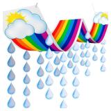 Rainbow Ceiling Decoration Hanging Rainbow Cloud Ceiling Decoration with Raindrop Garland Party Decorations Raindrop Garland Bunting for Birthday Baby Shower Daycare Decorations Supply - Retail: $14