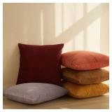 Decorative 20x20 Pillow Covers Set of 2 Velvet Throw Pillow Covers for Couch Sofa Bed Soft Cushion Covers Cases with Hidden Zipper for Living Room Home,Lilac - Retail: $15