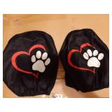 2 Pcs Premium Heart-Shaped Paw Print Car Seat Cover, Breathable & Washable Car Seat Covers Head Sets, Fashionable Printed Seat Covers for Cars Interior, Universal Fit for Most Cars - Retail: $40