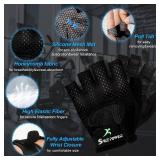 Workout Gloves - Lightweight Breathable Gym Gloves for Women & Men, Small, Black - Retail: $9