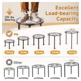 5 Pack Metal Plant Stand, Anti-Rust Iron Plant Stands for Indoor and Outdoor, Heavy Duty Flower Pot Stands for Multiple Plant, Black Potted Plant Holder for Garden Home (5 Pack Brown) - Retail: $33