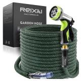 Garden Hose, Flexible Water Hose, Ultra Lightweight Non-Expanding hose with 10 Function Sprayer, Leak proof, Pressure Resistant for Yard, Outdoor (Green, 100FT) - Retail: $50
