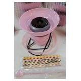 Cotton Candy Machine, Mini Cotton Candy Maker for Kids, Pink Vintage Candy Maker for Christmas Gift, Home, Birthday Family Party, Includes 20 Cotton Candy Sticks & Sugar Scoop. VISIBLE USE. - Retail: 