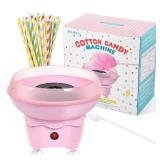 Cotton Candy Machine, Mini Cotton Candy Maker for Kids, Pink Vintage Candy Maker for Christmas Gift, Home, Birthday Family Party, Includes 20 Cotton Candy Sticks & Sugar Scoop. VISIBLE USE. - Retail: 