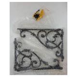 2 Pack Decorative Shelf Brackets,11 Inch Cast Iron Shelf Supply, Antique Black Corbel, Screws Anchor Included - Retail: $32