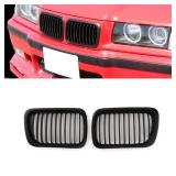MIC E36 Grill, Front Kidney Grill Grilles Compatible with 3 Series E36 4DR/2DR & M3 LCI 1997-1999,Matte Black - Retail: $33