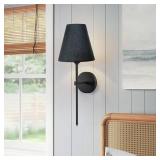 Wall Sconces Sets of 2, Retro Industrial Wall Lamps, Bathroom Vanity Sconces Wall Lighting with Black Fabric Shade, Suitable for Bedroom Living Room Corridor Kitchen