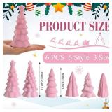 6 Pcs Christmas Ceramics Velvet Trees Set Christmas Table Decorations 3 Sizes Velvet Xmas Tree for Winter Holiday Table Centerpiece Decorations Mantel Decor Xmas Gifts(Pink) - Retail: $25