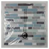 Art3d 10-Sheet Heavy-Duty Peel and Stick Backsplash, Waterproof Wall Tiles Stick on Kitchen Backsplash Living Space, Gray & Blue - Retail: $35