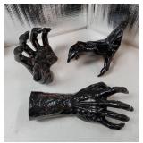 Halloween Decorations Indoor Gothic Decor: Pack of 3 Wall Mounted Creepy Reaching Hands with Lighted Candles for Gothic Wall Decorations - Retail: $20