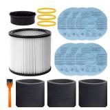 Filter Replacement 90304, 90107 dry filter, 90585 Foam Sleeve Fit for Shopvac 90304, 90350, 90333,903-04-00, 9030400,5 Gallon Up Wet/Dry Vacuum Cleaners, 15 Pack - Retail: $18
