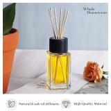 Natural Diffuser Reeds Bottles Sticks | Clear Glass Home Decor for Kitchen and Living Room | Black Wood Caps | Decorative Fragrance Set with Long Lasting Aroma - Set of 4 - Retail: $20