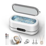 Ultrasonic Jewelry Cleaner, 48KHz Ultrasonic Cleaner Machine for Jewelry, Eyeglasses, Rings, Watch Strap, Dentures-Dual Cleaning Modes, 304 Stainless Steel Tank - Retail: $34