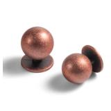 Set of 12 -Sleek Round Antique Copper Cabinet Knobs - Retro and Minimalist Hardware for Stylish Home Enhancement - 1 1/8 Inch Diameter. ONE MISSING. - Retail: $37