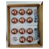 Set of 12 -Sleek Round Antique Copper Cabinet Knobs - Retro and Minimalist Hardware for Stylish Home Enhancement - 1 1/8 Inch Diameter. ONE MISSING. - Retail: $37
