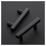 Black Cabinet Handles 5 Pack 2-1/2 inch Matte Black Square Cabinet Pulls Kitchen Hardware 4 inch Overall Length Kitchen Drawer Pulls - Retail: $16