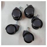 2 Inch Office Chair Casters Wheels Heavy Duty, 5 pcs Chair Wheel Replacement, Mute Rubber Rotating Desk Chair Wheels for All Floor, Smooth & Quiet Caster, Universal Standard Stem Size Fits 99%
