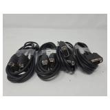 VGA Male to Male Monitor Cable Bundle.  Lot of 4