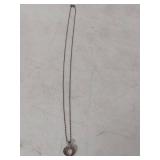 Marcasite Heart Pendant Necklace - Marked .925
