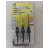 Performax 3-Piece Tapered Countersink Drill Bit Set
