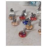 Pewter Figurines on Colored Glass Bases Collection