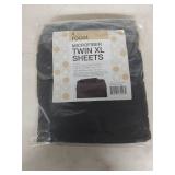 Roost Black Microfiber Twin XL Sheet Set