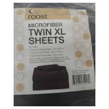 Roost Black Microfiber Twin XL Sheet Set